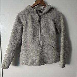 Smartwool XS Light Grey Hudson Trail Fleece Wool Pullover